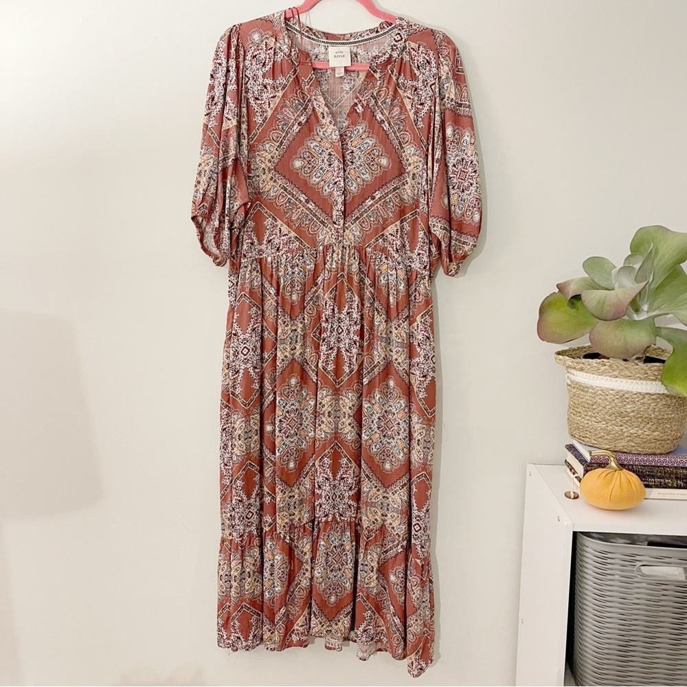 Knox Rose Floral Boho Maxi Dress Size Large